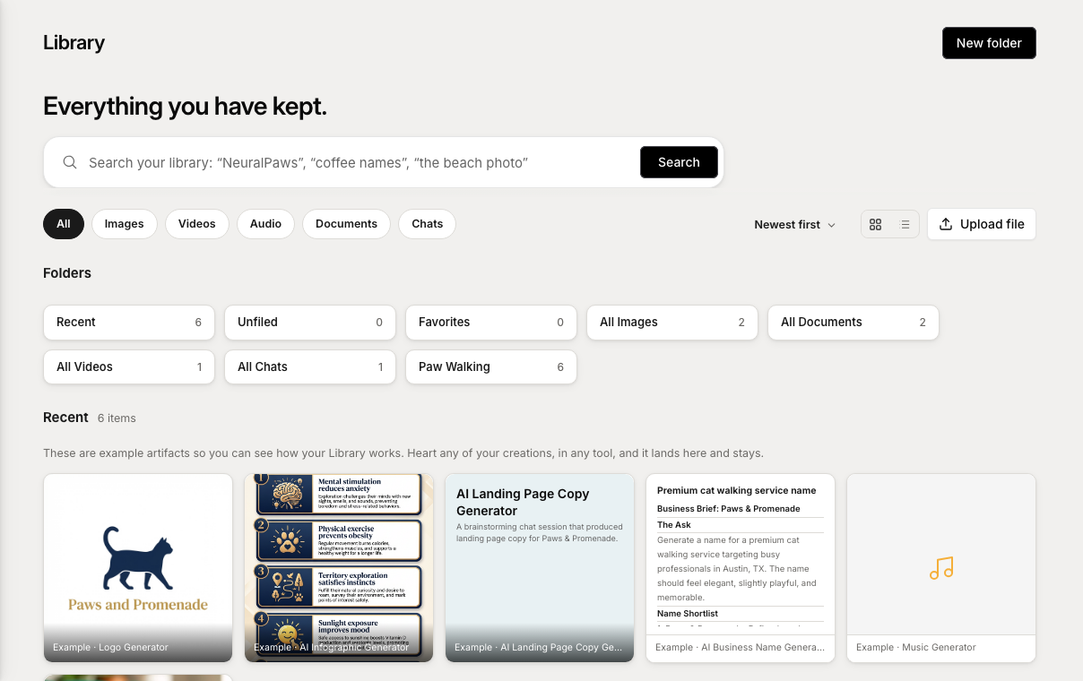 ChatFuse Library with populated saved assets